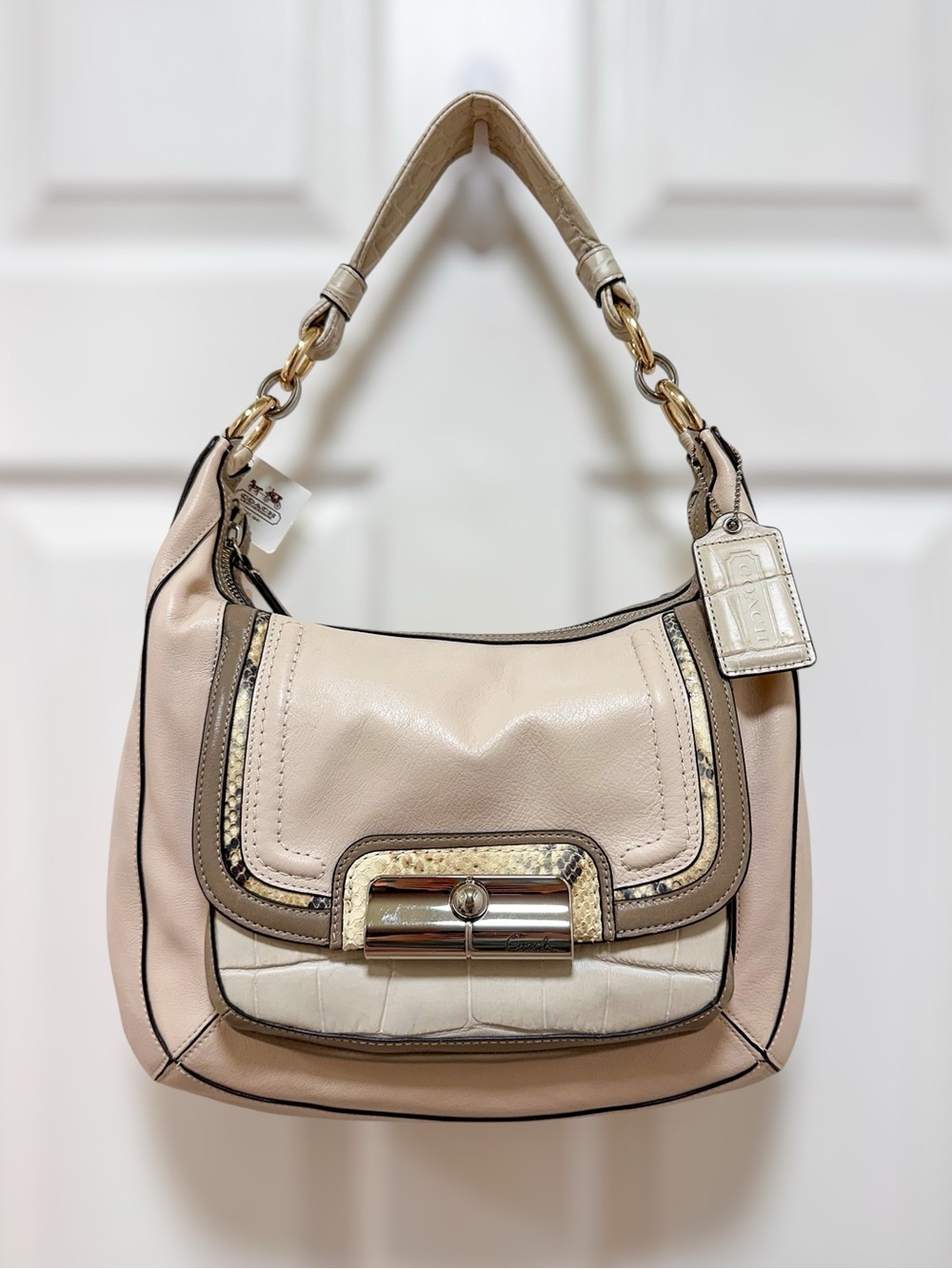 Coach Hobo Bag Kristin Spectator Multi-Color Ivory NWT